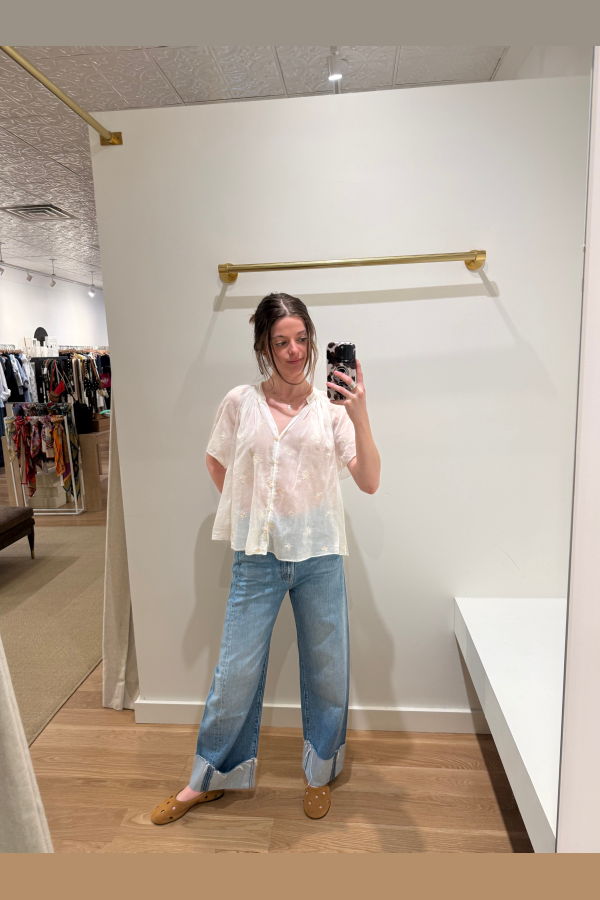 Forte Forte 14876 My Shirt Bohemian Shirt With Petites Fleurs Embroidery