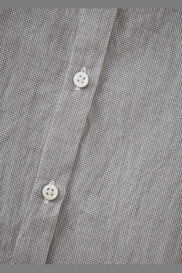 Caramel Adonis Children's Cotton Shirt - Grey Micro-Check