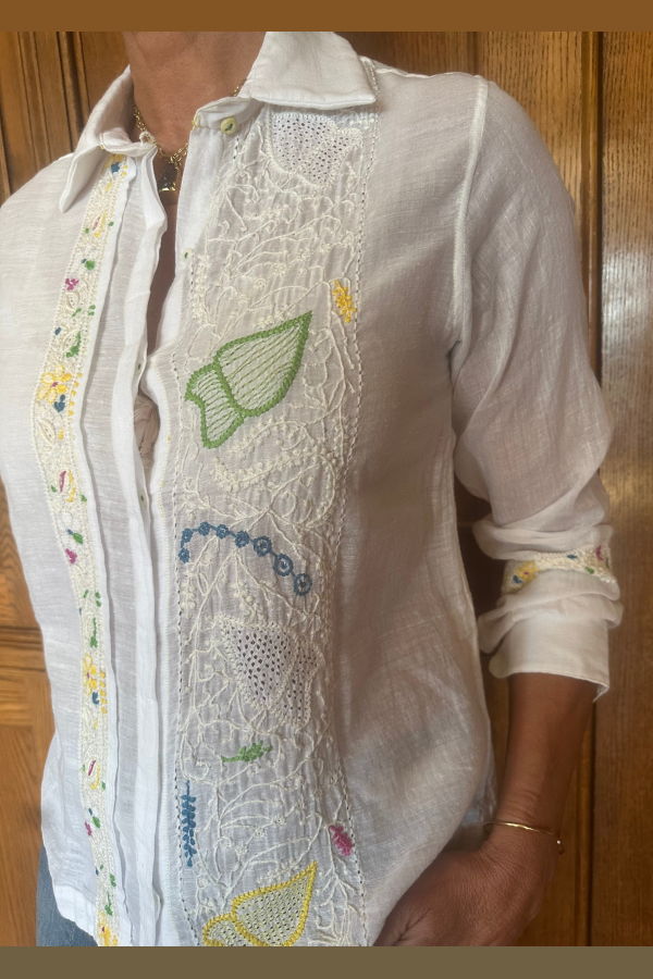 Injiri Herbarium 104 Hand Embroidered Shirt