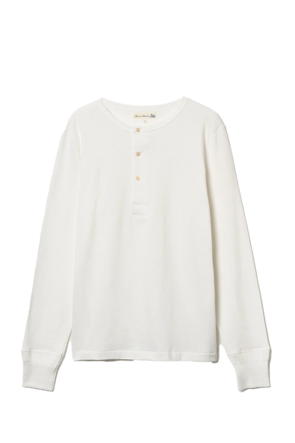 Merz b. Schwanen 2M06 Mid-Century Machine Refined Fit Long Sleeve Henley