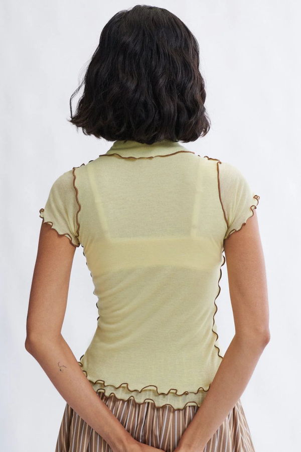 Eliza Faulkner Percy Microknit Polo Top