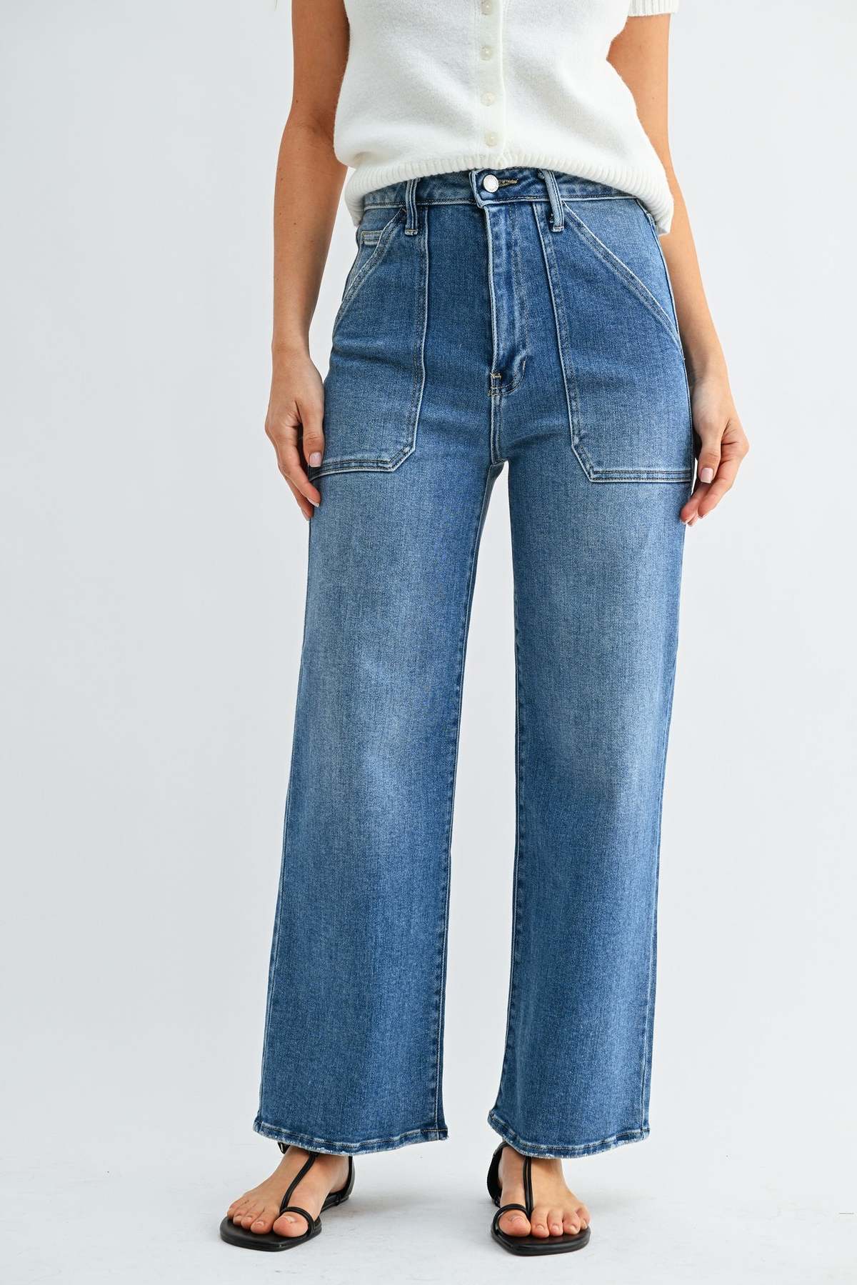 Just Black Denim The Patch Pocket Wide Leg - Image 1 of 28