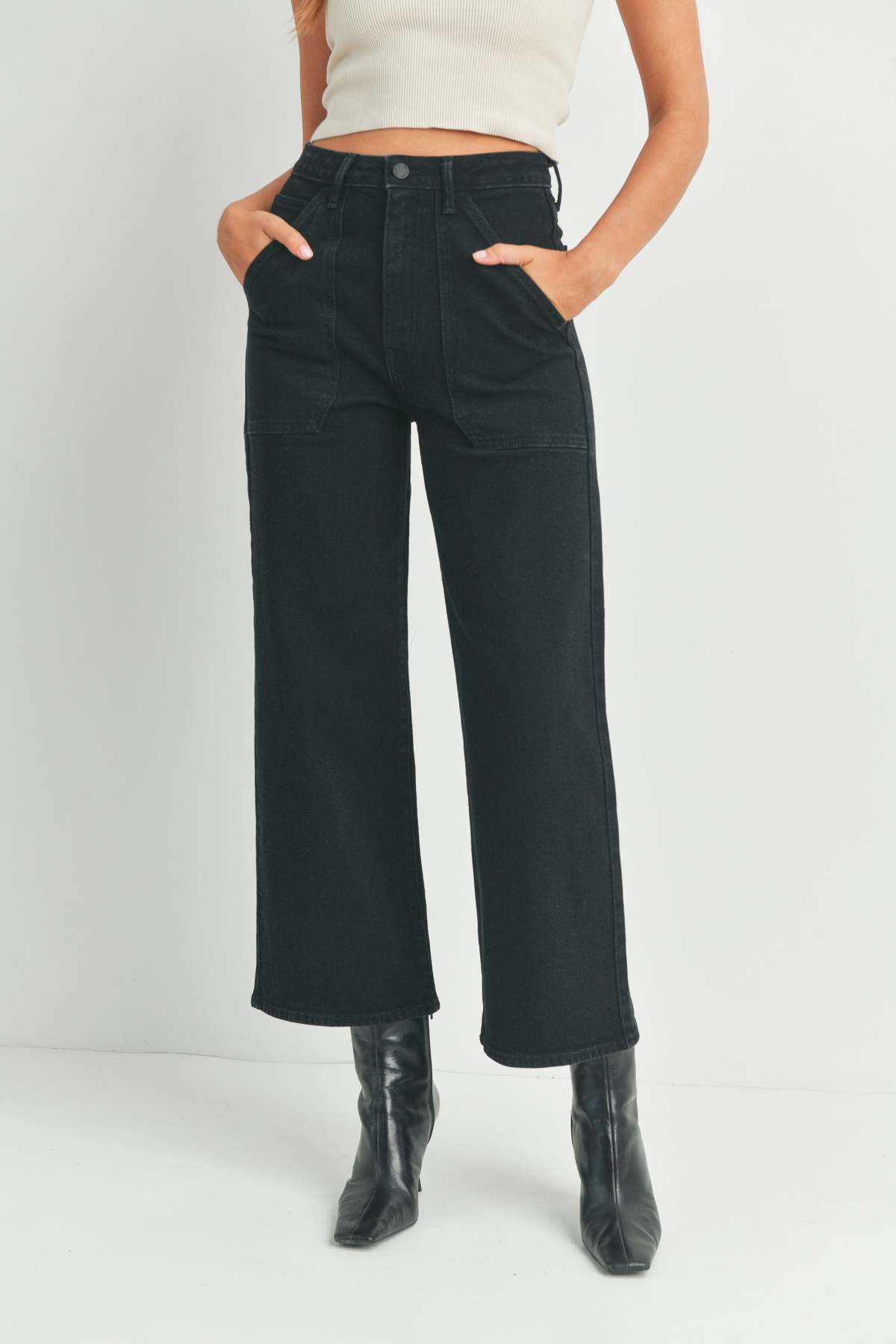 Just Black Denim The Patch Pocket Wide Leg - Image 5 of 28