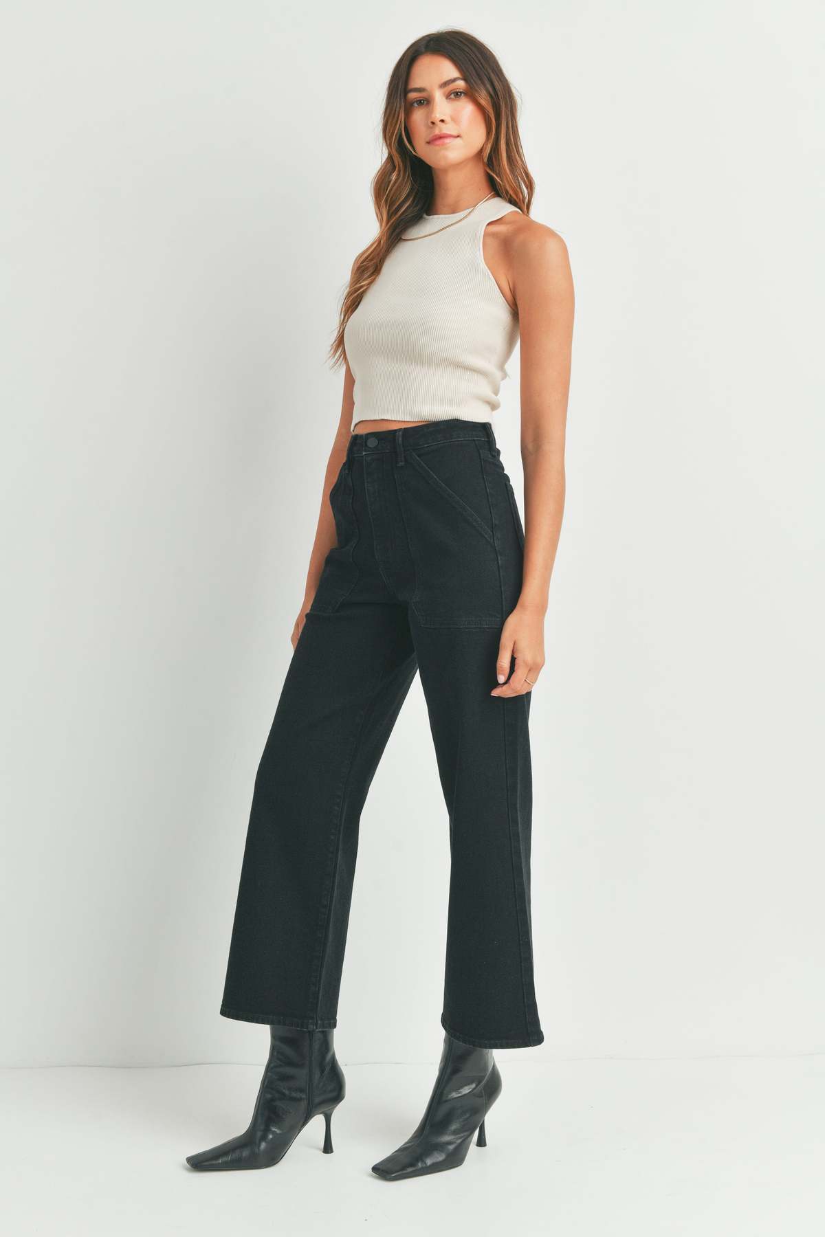 Just Black Denim The Patch Pocket Wide Leg - Image 7 of 28