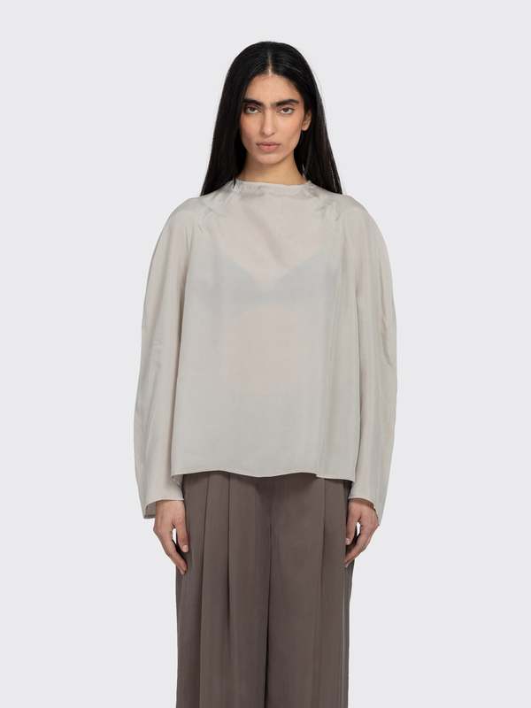 AMOMENTO Raglan Cupro Top - Beige