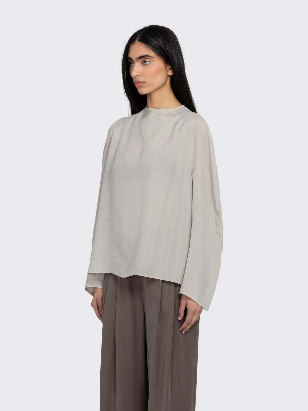 AMOMENTO Raglan Cupro Top - Beige - Image 2 of 4