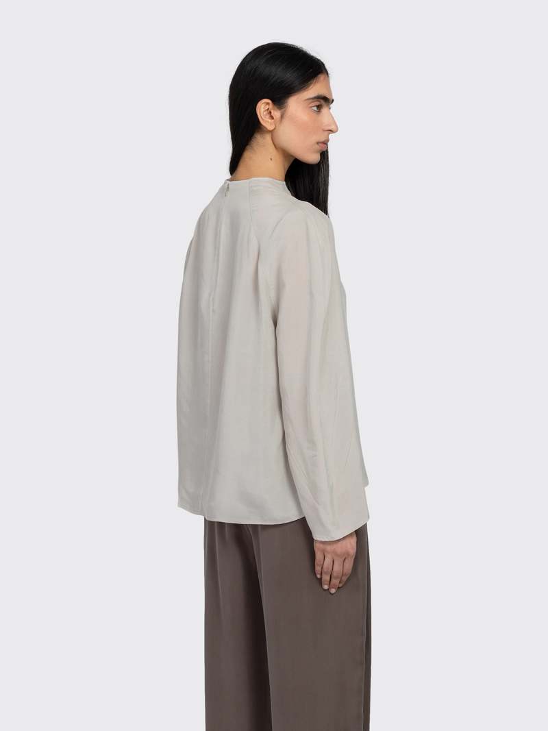 AMOMENTO Raglan Cupro Top - Beige