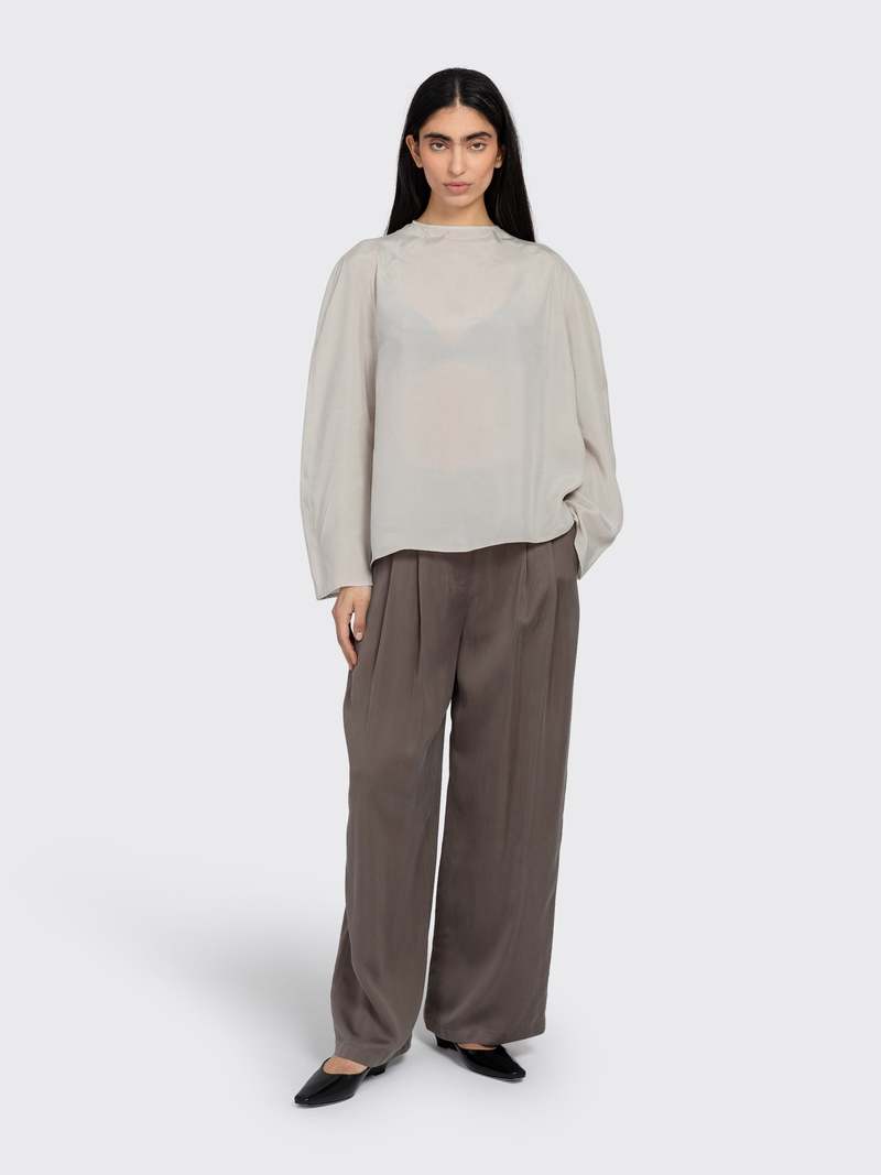 AMOMENTO Raglan Cupro Top - Beige