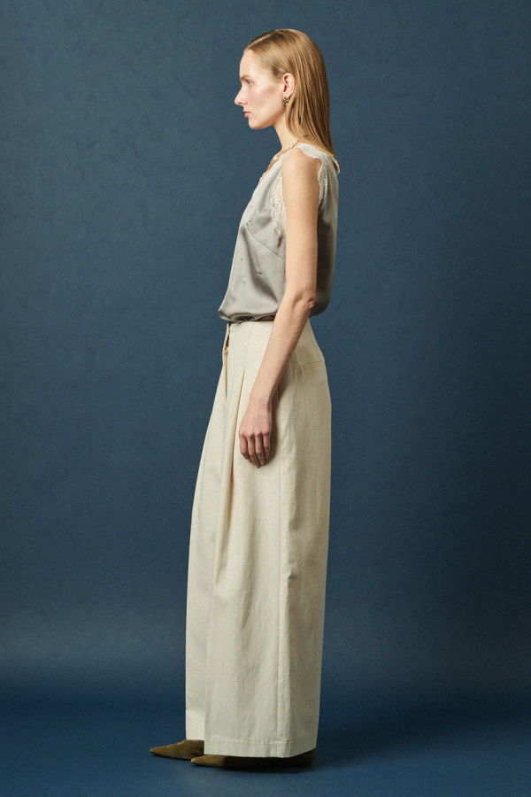 MAISON DE INES WIDE SILHOUETTE TUCK PANTS