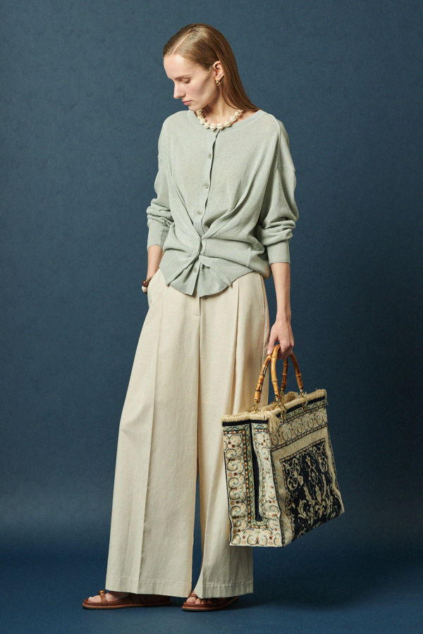 MAISON DE INES WIDE SILHOUETTE TUCK PANTS