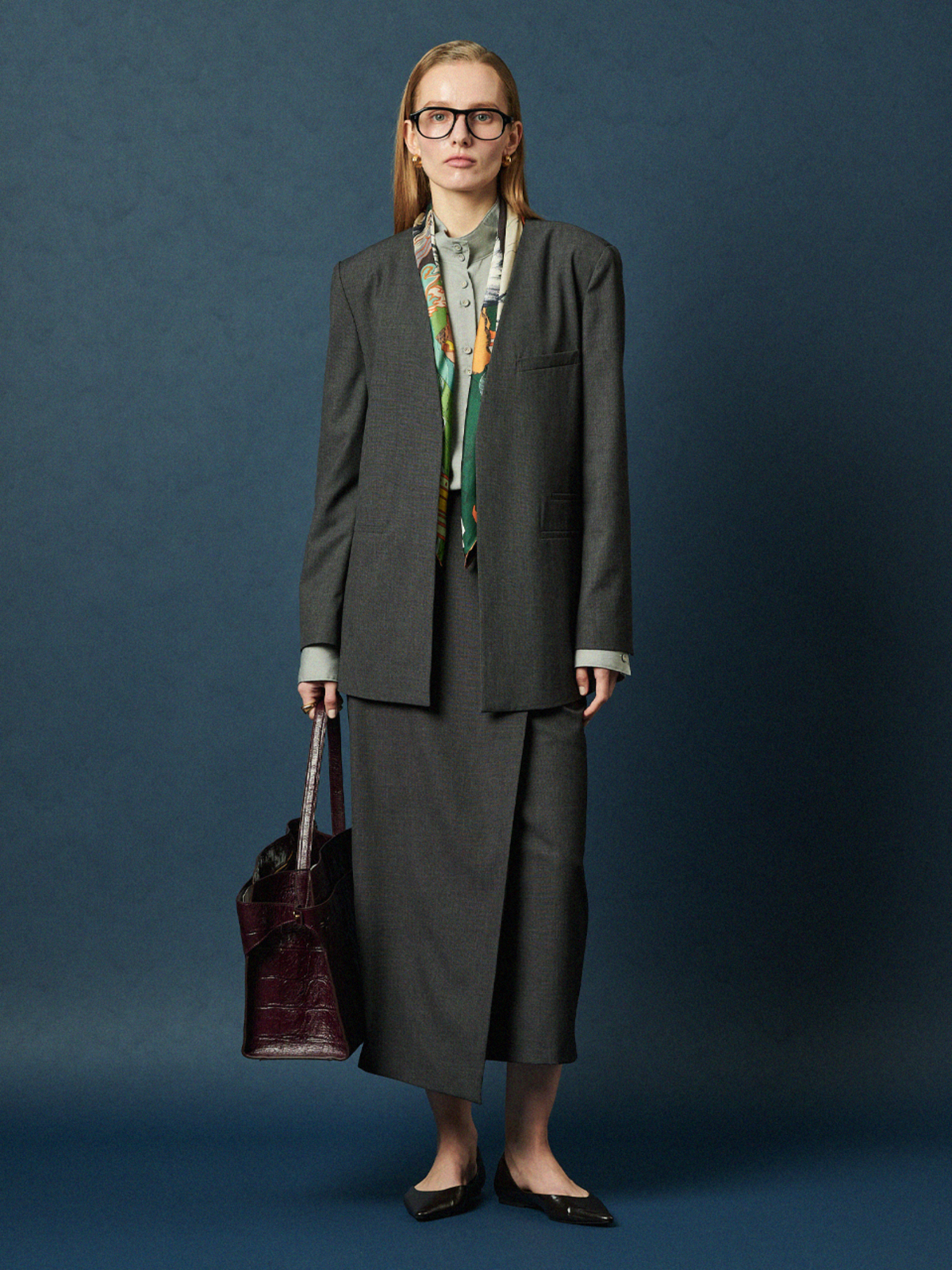 MAISON DE INES (SET-UP) TAILORED WRAP MIDI SKIRT - Image 3 of 6