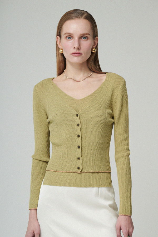 Maison De Ines Layered Rib Knit Cardigan