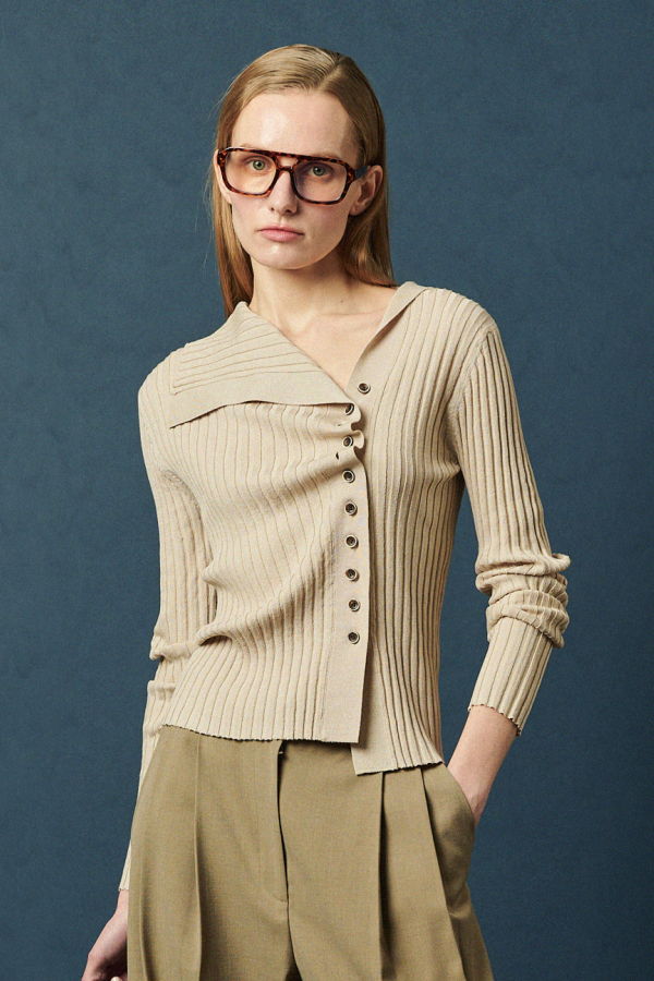 Maison De Ines Sailor Rib Knit Cardigan