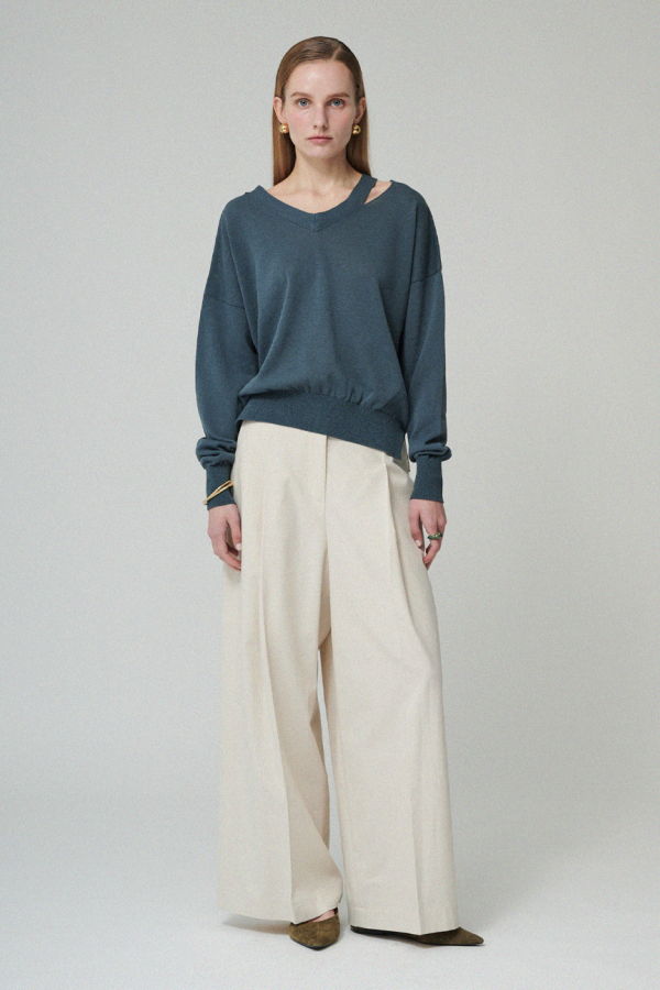 MAISON DE INES SHOULDER CUT-OUT KNIT TOP