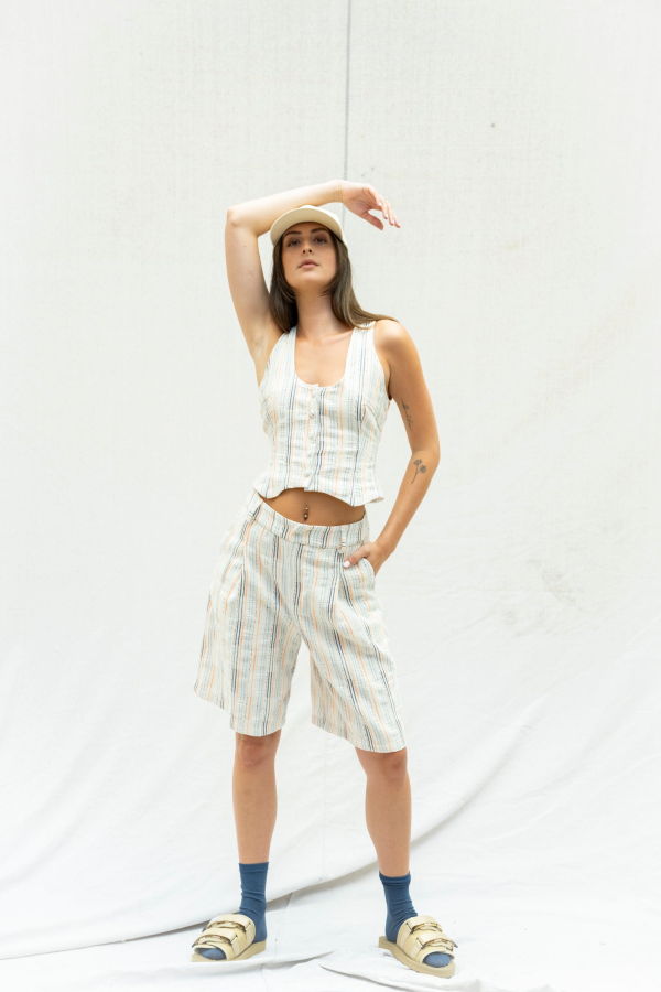 BODYBAG by Jude Bogota Bermuda Jacquard Shorts - Striped Jacquard