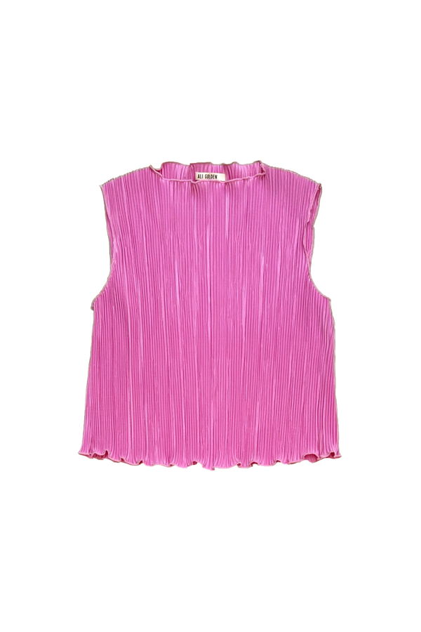 Ali Golden High Neck Pleated Tank