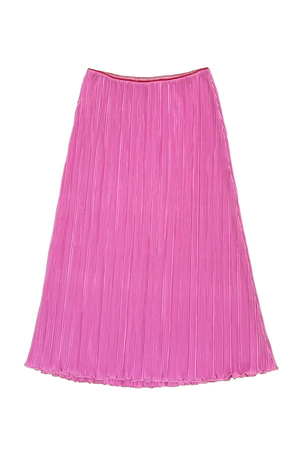Ali Golden Pleated Slim Midi Skirt