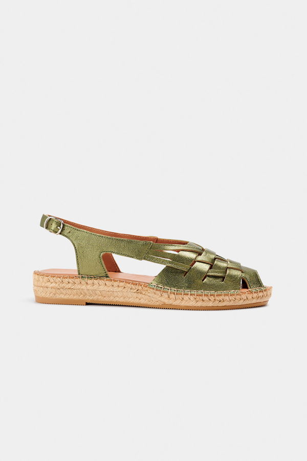 Naguisa Etel Sandals - Olive Metallic