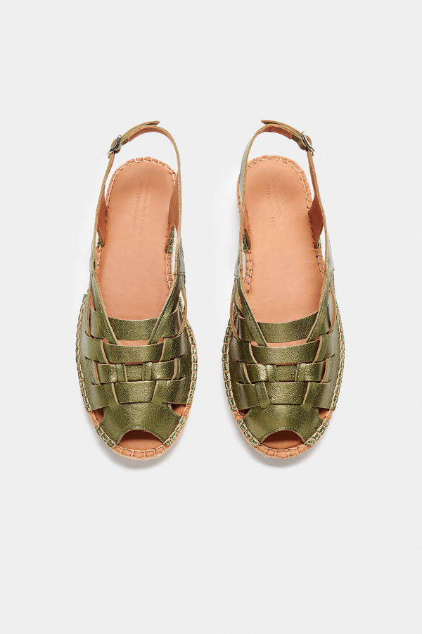 Naguisa Etel Sandals - Olive Metallic
