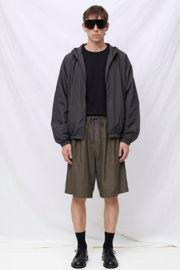 AMOMENTO Linen Drawstring Shorts