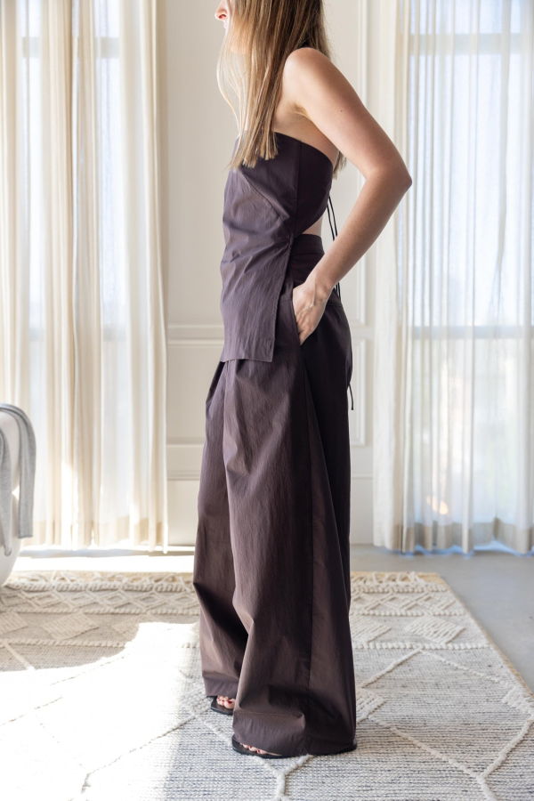 St. Agni Strapless Rouleau Tie Top - Bark