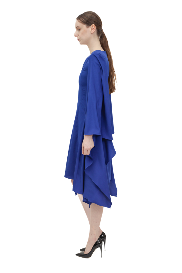 Silva Paras Cape-Sleeves Dress