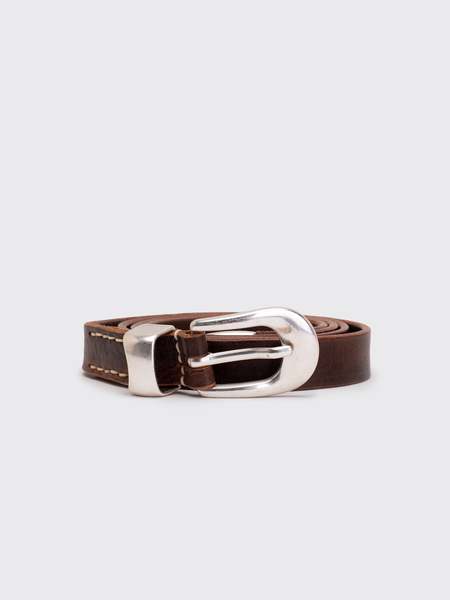 Our Legacy 2cm Belt - Flowers On Olive Leather | Garmentory Our Legacy 2cm Belt - Flowers On Olive Leather | Garmentory