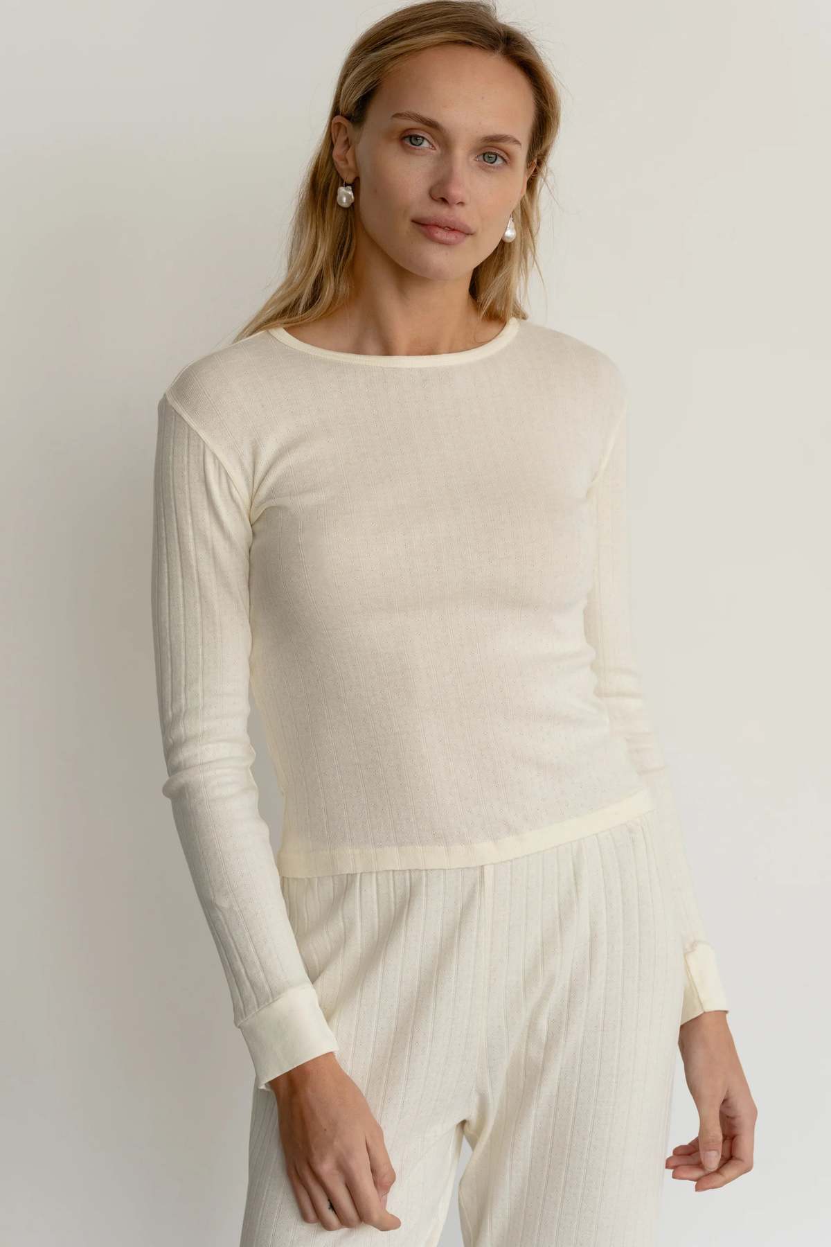 Donni. The Pointelle Long Sleeve Tee - Image 2 of 4