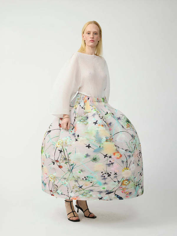 JULIA HEUER プリーツスカート マルチカラー Julia Heuer Kenza Handpleated Skirt, Frances Print | Garmentory