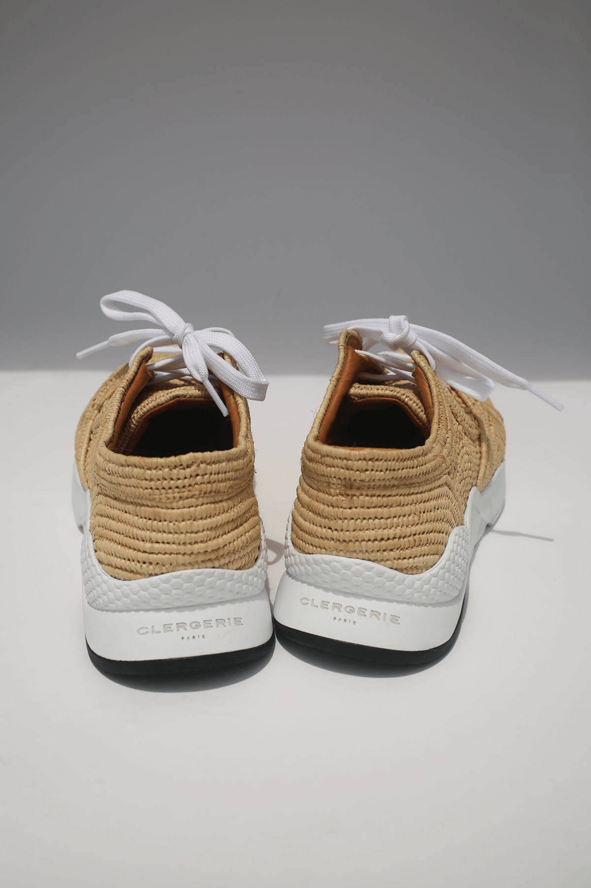 NEW Robert Clergerie 41.5 Paelle/Natural Raffia & White Leather Sneaker Salvy Robert Clergerie Pinto Raffia Espadrille Platform Sneakers  main image 3