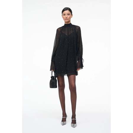 staud romy dress brown Navy Romy Dress
