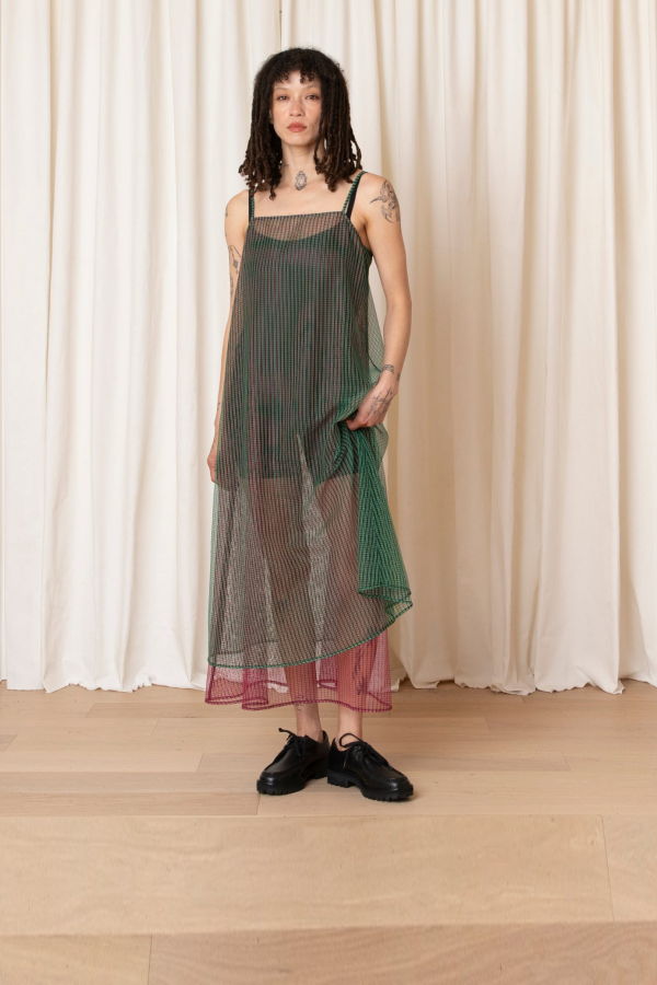 Ali Golden Layered Square Neck Full Dress