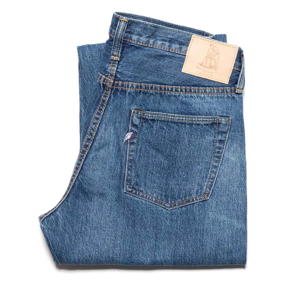 Pure Blue Japan USED-003-ID Regular Straight 14oz Selvedge Denim Jeans - Used Wash - Image 1 of 11