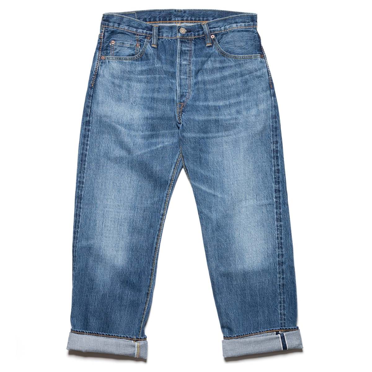 Pure Blue Japan USED-003-ID Regular Straight 14oz Selvedge Denim Jeans - Used Wash - Image 2 of 11