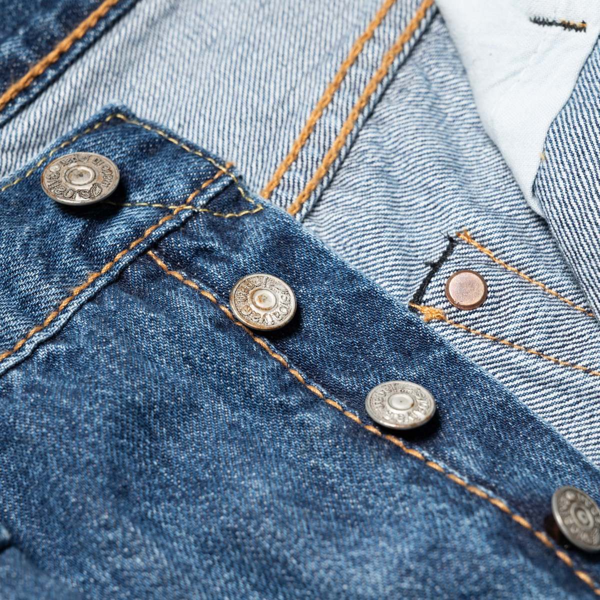 Pure Blue Japan USED-003-ID Regular Straight 14oz Selvedge Denim Jeans - Used Wash - Image 7 of 11
