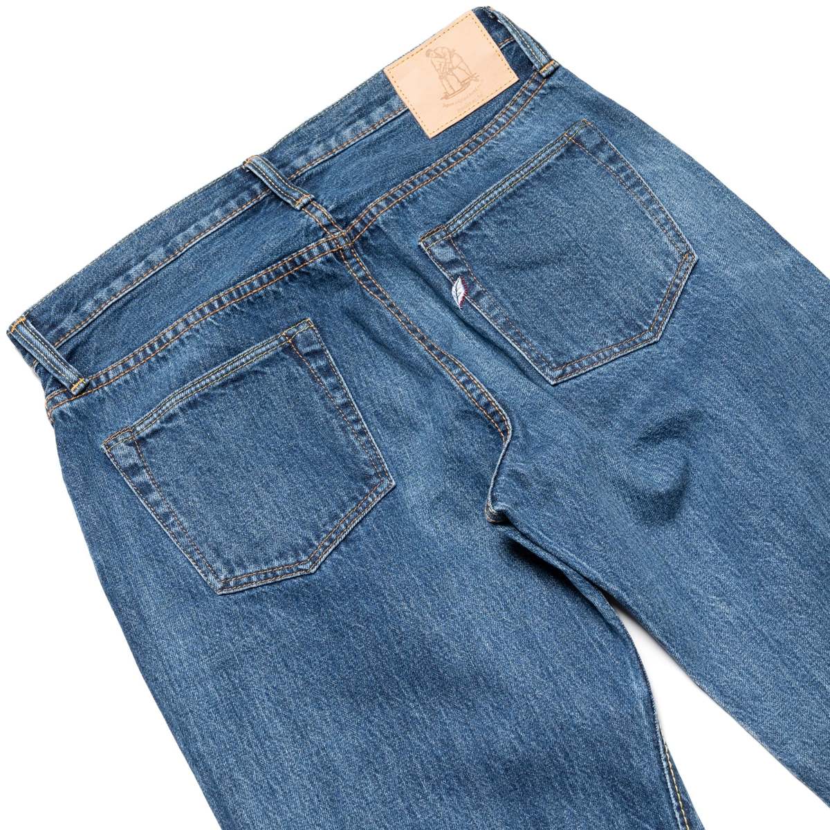 Pure Blue Japan USED-003-ID Regular Straight 14oz Selvedge Denim Jeans - Used Wash - Image 8 of 11