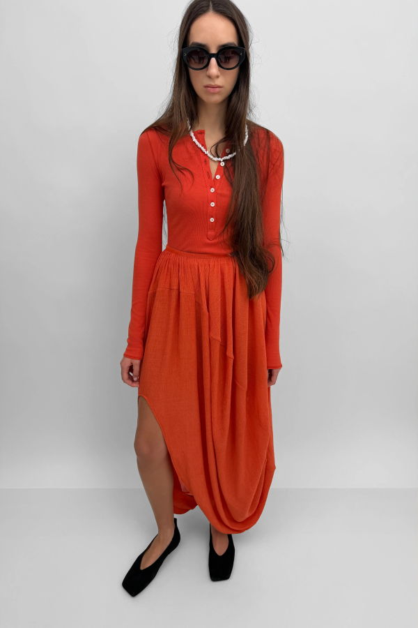 Rodebjer Cybele Plissé Skirt - Bleached Red