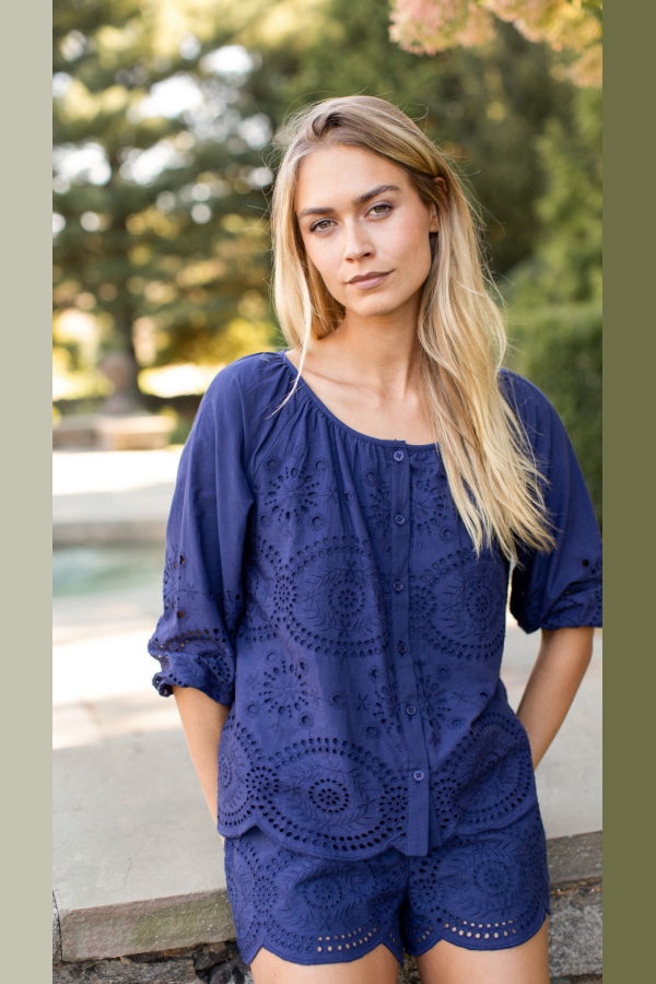 Marea Sophie Demi Eyelet Top