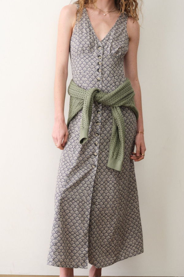 Marine Layer Camila Maxi Dress - Navy Seashell
