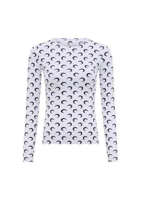 MARINE SERRE Wool and fluffy knit crewneck | Garmentory