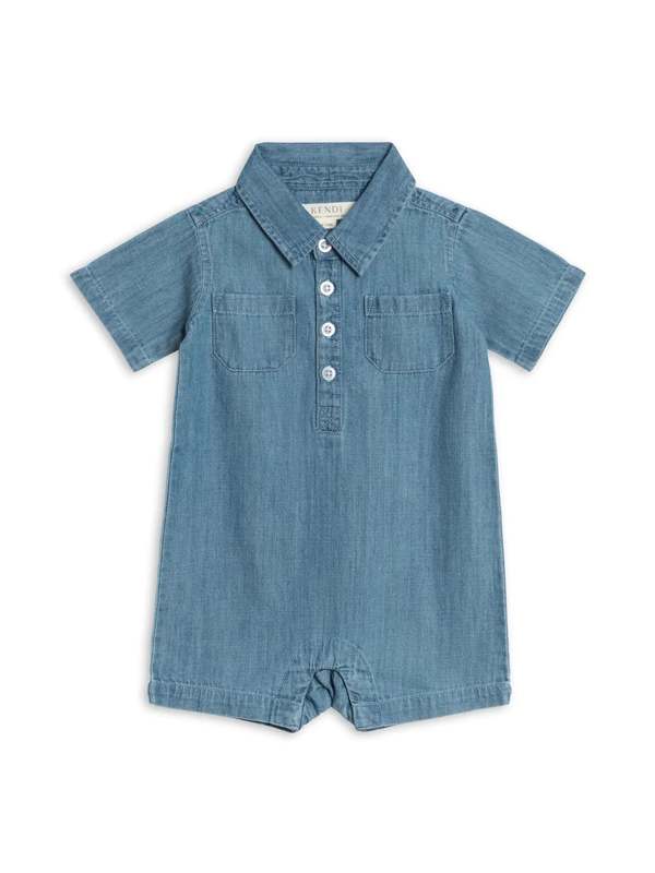 KIDS Colored Organics Ted Chambray Collared Romper