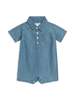 KIDS Colored Organics Ted Chambray Collared Romper - Thumbnail 1