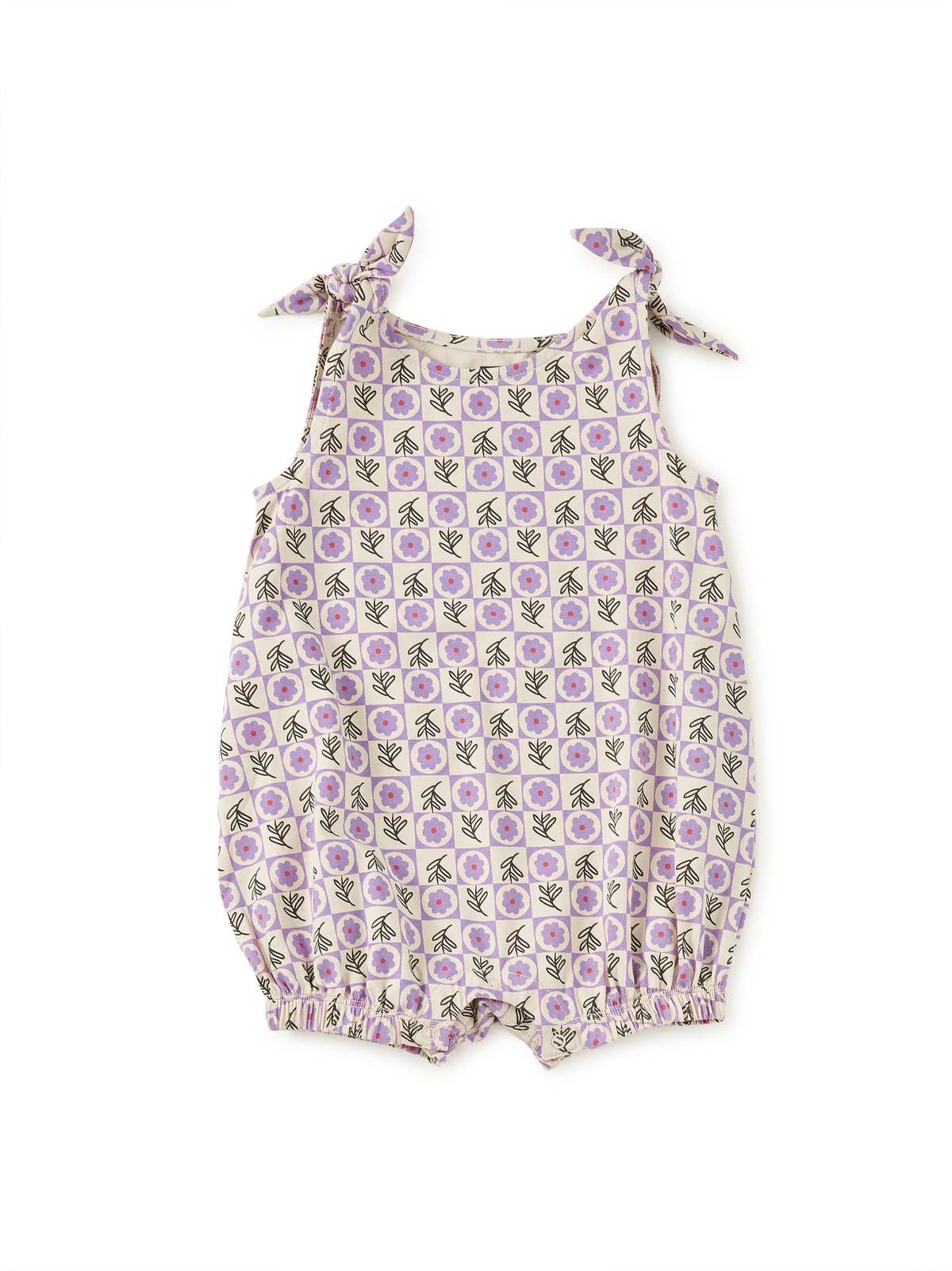 KIDS Tea Collection Tie Shoulder Romper in Tile Floral - Image 1 of 3