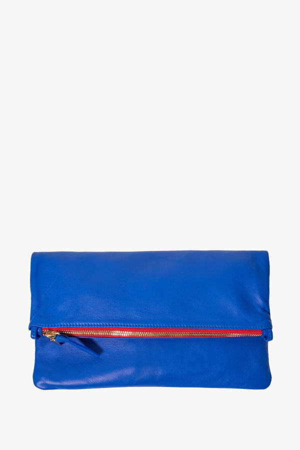 Clare V. Foldover Clutch With Tabs - Electric Blue