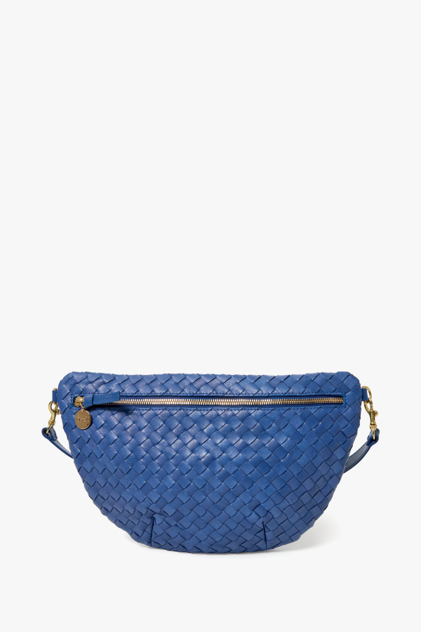 Clare V. Grande Fanny Bag - French Blue Diagonal Woven