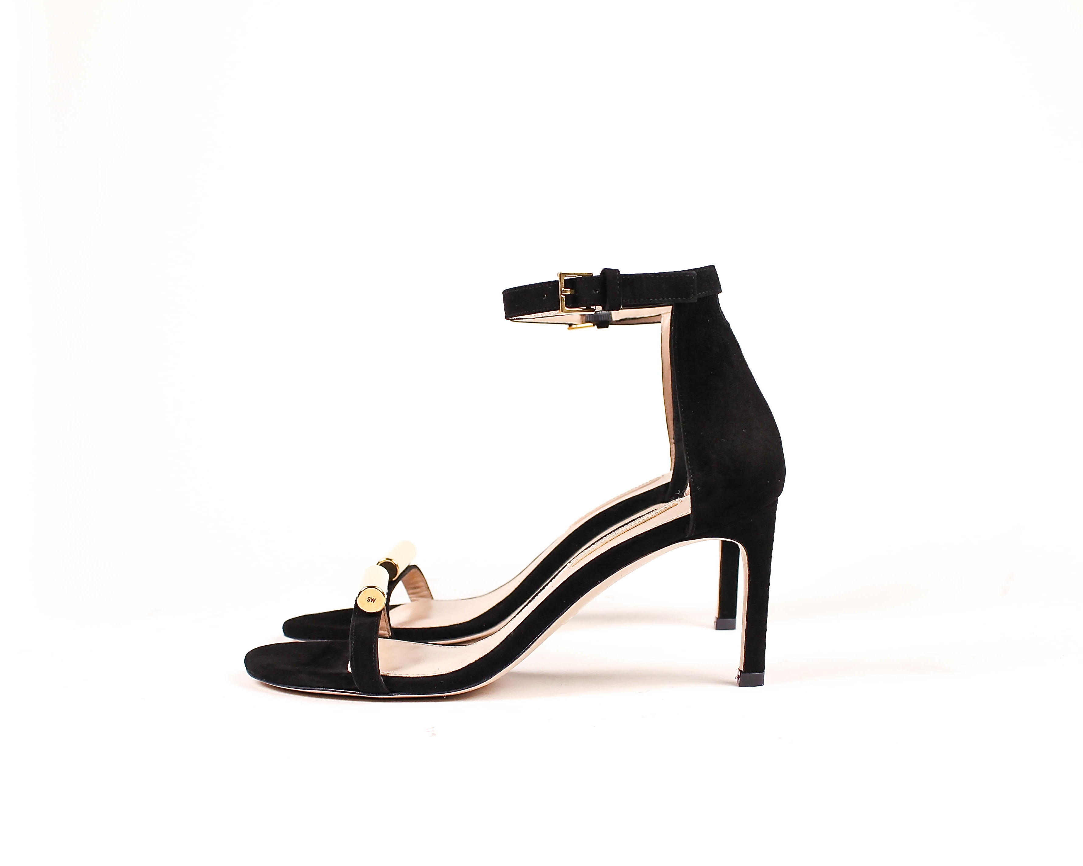 stuart weitzman black suede sandals