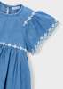 KIDS Colored Organics Mayoral Embroidered Denim Dress - Thumbnail 4