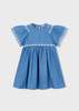 KIDS Colored Organics Mayoral Embroidered Denim Dress - Thumbnail 5