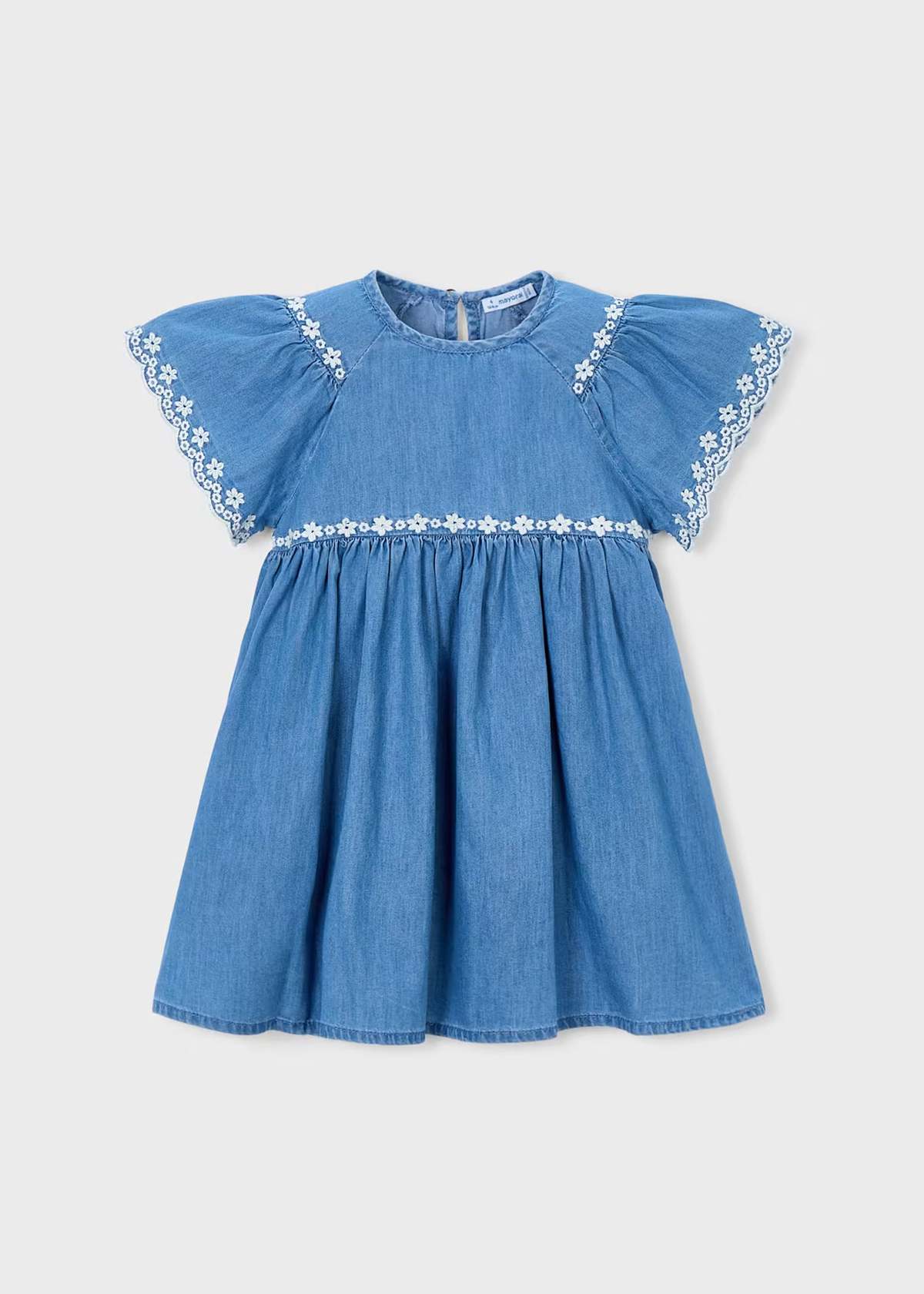 KIDS Colored Organics Mayoral Embroidered Denim Dress - Image 5 of 5