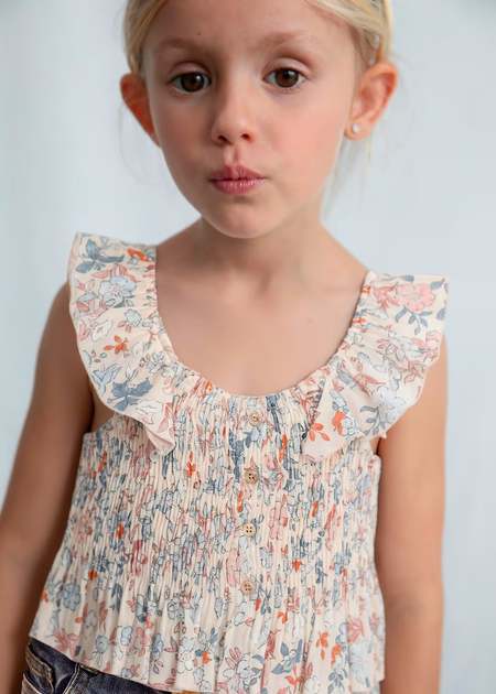 トップス SOOR PLOOM / Frill Tee 2y Frill Tee in Gumdrop Stripe by Soor Ploom - Last One In Stock - 12